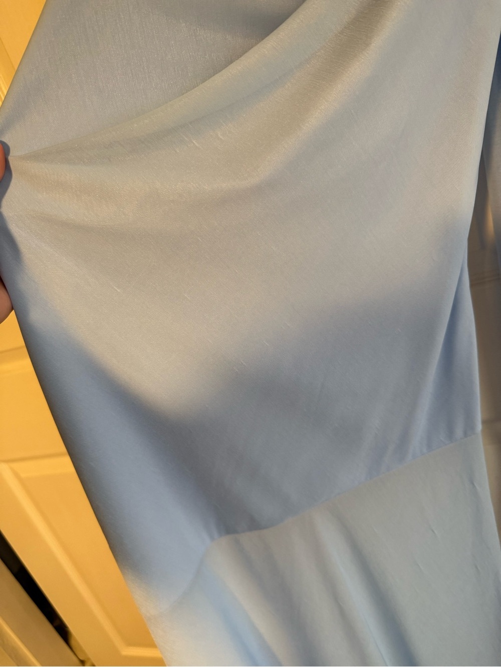Mare Mare Cowl Neck Sheer Hem Maxi Dress Light Blue Size Small - Picture 15 of 15